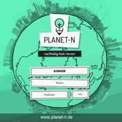 Die Grafik zeigt das Logo bzw. die Startseite der Bildungsplattform Planet N.