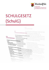 Das Bild zeigt das Titelbild einer gedruckten Version des Schulgesetzes von Rheinland-Pfalz.